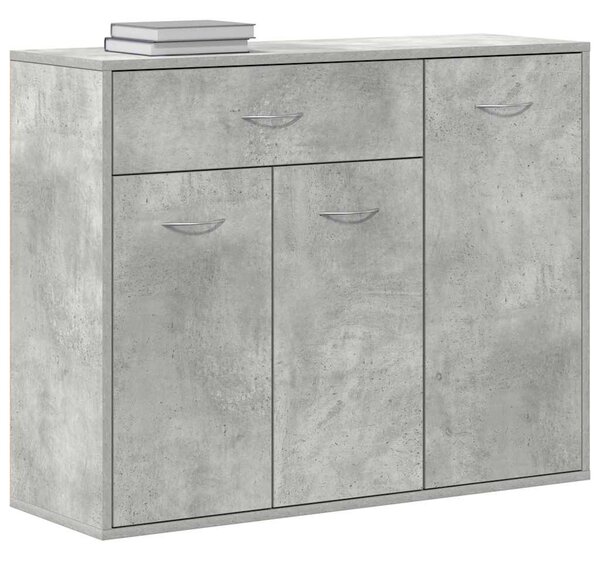 Betonszürke szerelt fa tálalószekrény 88 x 30 x 70 cm