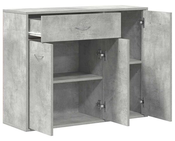 Betonszürke szerelt fa tálalószekrény 88 x 30 x 70 cm