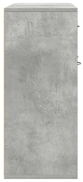 Betonszürke szerelt fa tálalószekrény 88 x 30 x 70 cm