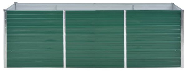 Zöld horganyzott acél kerti magaságyás 240 x 80 x 77 cm