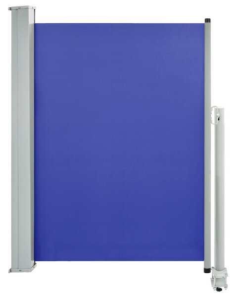Kék behúzható oldalsó teraszi napellenző 100 x 300 cm