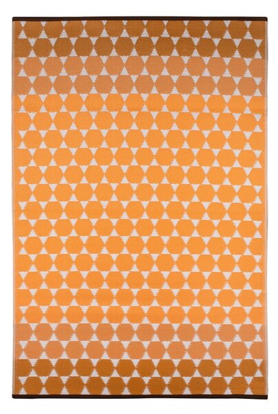 Hexagon narancssárga kültéri szőnyeg, 150 x 240 cm - Green Decore