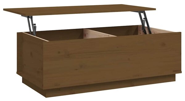 Mézbarna tömör fenyőfa dohányzóasztal 100 x 50 x 35 cm