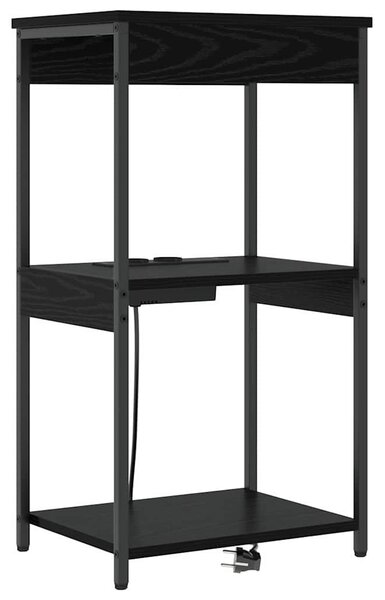 Éjjeliszekrény polcokkal Fekete tölgy 41 x 31 x 76 cm Faanyag