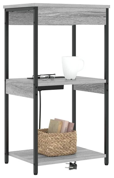 Éjjeliszekrény polcokkal Szürke Sonoma 41 x 31 x 76 cm Faanyag
