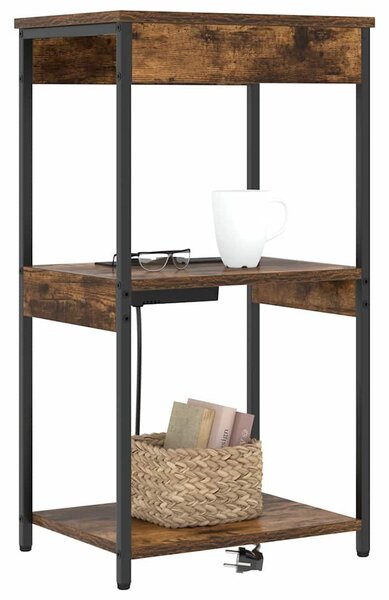 Éjjeliszekrény polcokkal Füstölt tölgy 41 x 31 x 76 cm Faanyag