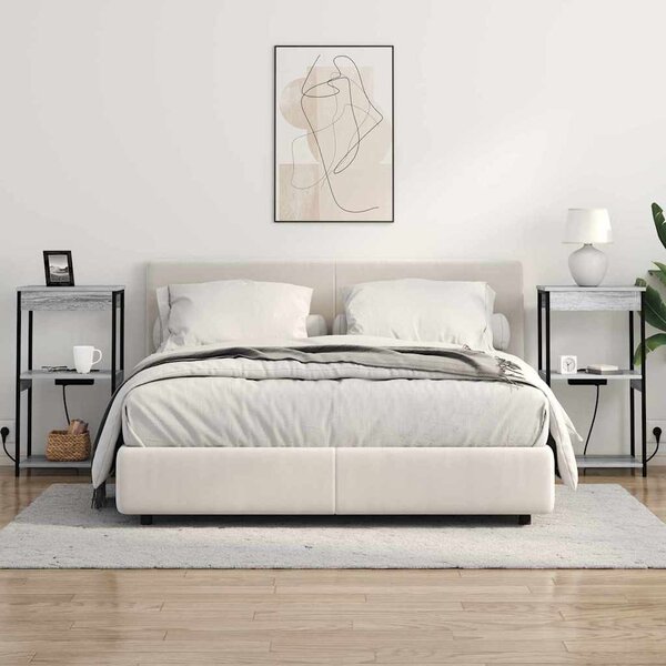 Éjjeliszekrény polcokkal Szürke Sonoma 41 x 31 x 76 cm Faanyag