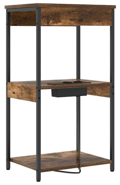 Éjjeliszekrény polcokkal Füstölt tölgy 41 x 31 x 76 cm Faanyag