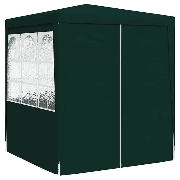 Zöld rendezvénysátor oldalfalakkal 2 x 2 m 90 g/m²