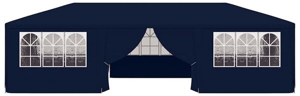 Kék rendezvénysátor oldalfalakkal 4 x 9 m 90 g/m²