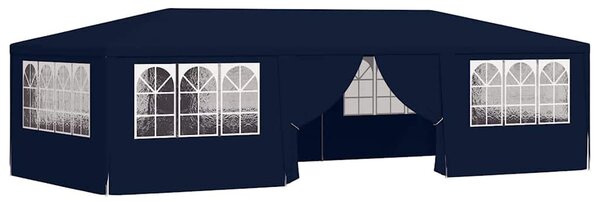 Kék rendezvénysátor oldalfalakkal 4 x 9 m 90 g/m²