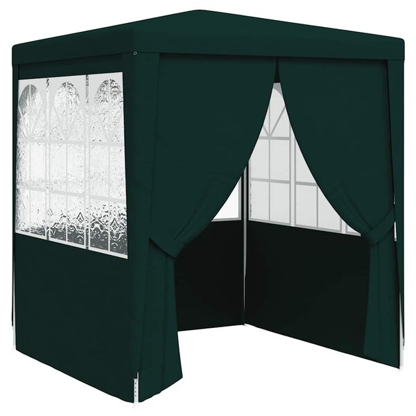 Zöld rendezvénysátor oldalfalakkal 2 x 2 m 90 g/m²
