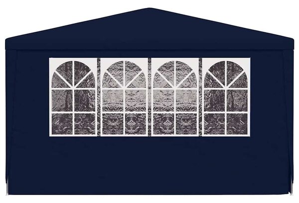 Kék rendezvénysátor oldalfalakkal 4 x 9 m 90 g/m²