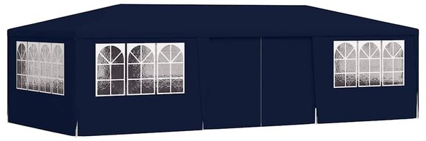 Kék rendezvénysátor oldalfalakkal 4 x 9 m 90 g/m²