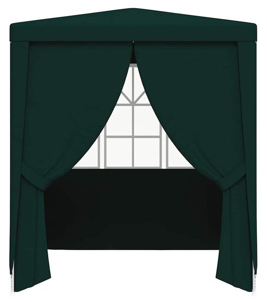 Zöld rendezvénysátor oldalfalakkal 2 x 2 m 90 g/m²
