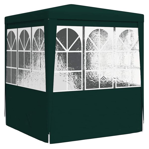 Zöld rendezvénysátor oldalfalakkal 2 x 2 m 90 g/m²