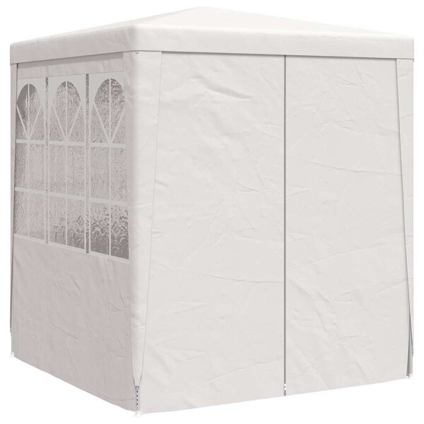 Fehér rendezvénysátor oldalfalakkal 2,5 x 2,5 m 90 g/m²
