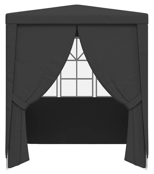 Antracitszürke rendezvénysátor oldalfalakkal 2 x 2 m 90 g/m²