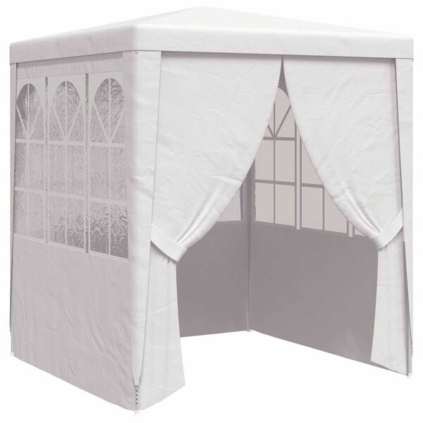 Fehér rendezvénysátor oldalfalakkal 2,5 x 2,5 m 90 g/m²