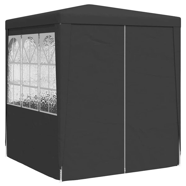 Antracitszürke rendezvénysátor oldalfalakkal 2,5x2,5 m 90 g/m²