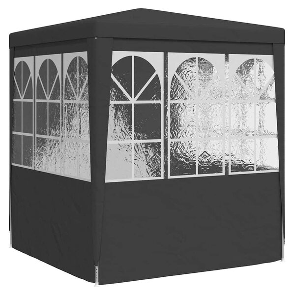 Antracitszürke rendezvénysátor oldalfalakkal 2,5x2,5 m 90 g/m²
