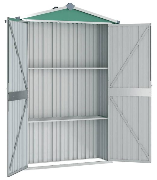 Zöld horganyzott acél kerti fészer 116x45x175 cm