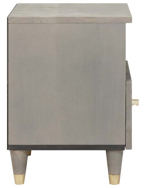 Éjjeliszekrény 2 pcs Szürke 40 x 33 x 46 cm Tömör Mangófát