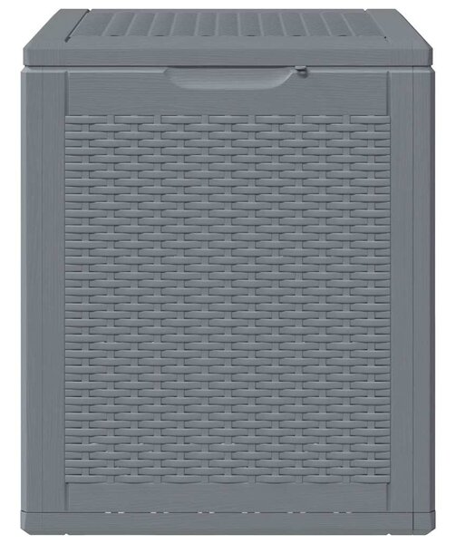 Szürke PP rattan kerti tárolóláda 90 L