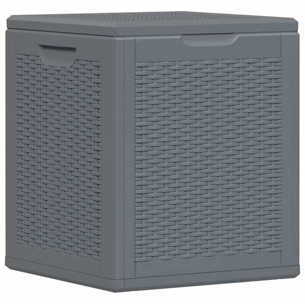 Szürke PP rattan kerti tárolóláda 90 L