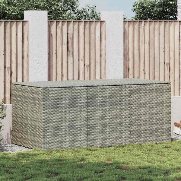 Szürke polyrattan kerti tárolóláda 180 x 90 x 70 cm