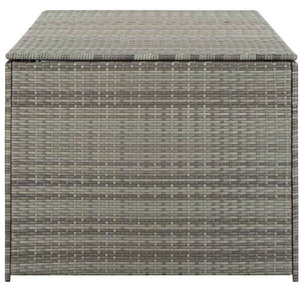 Szürke polyrattan kerti tárolóláda 180 x 90 x 70 cm