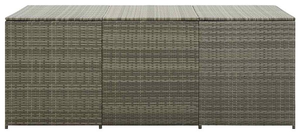 Szürke polyrattan kerti tárolóláda 180 x 90 x 70 cm