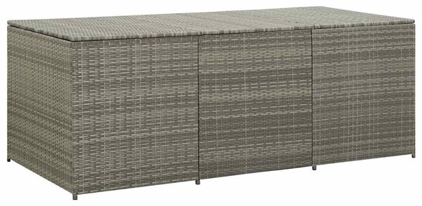 Szürke polyrattan kerti tárolóláda 180 x 90 x 70 cm