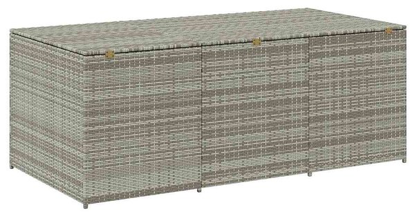 Szürke polyrattan kerti tárolóláda 180 x 90 x 70 cm