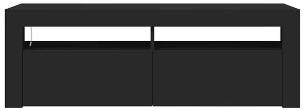 Fekete TV-szekrény LED-világítással 120 x 35 x 40 cm