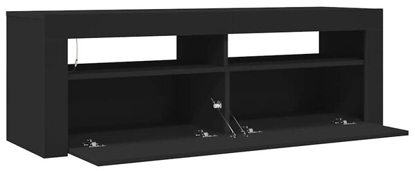 Fekete TV-szekrény LED-világítással 120 x 35 x 40 cm