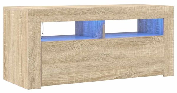 Sonoma tölgy színű TV-szekrény LED-világítással 90 x 35 x 40 cm