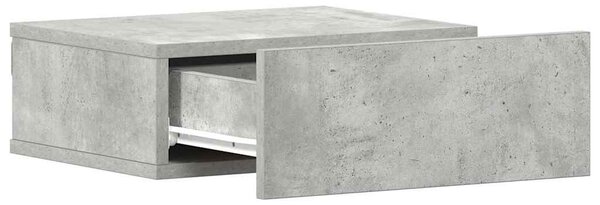 Betonszürke szerelt fa függő éjjeliszekrény 40 x 30 x 15 cm