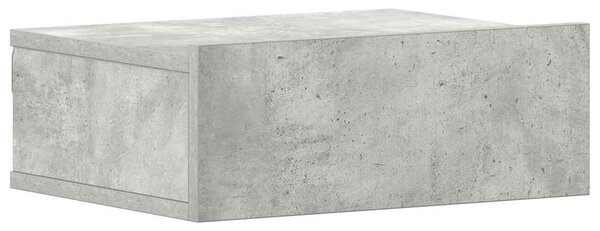 Betonszürke szerelt fa függő éjjeliszekrény 40 x 30 x 15 cm