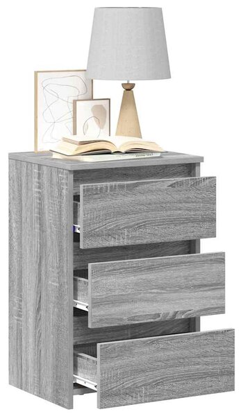 2 db szürke sonoma szerelt fa éjjeliszekrény 40x35x62,5 cm