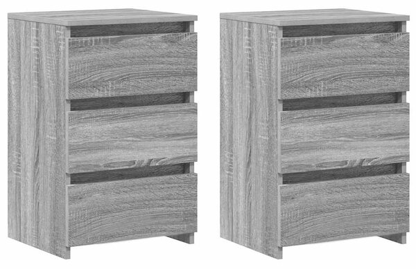 2 db szürke sonoma szerelt fa éjjeliszekrény 40x35x62,5 cm