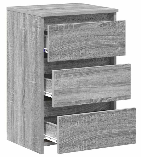 2 db szürke sonoma szerelt fa éjjeliszekrény 40x35x62,5 cm