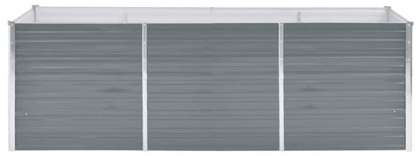 Szürke horganyzott acél kerti magaságyás 240 x 80 x 77 cm
