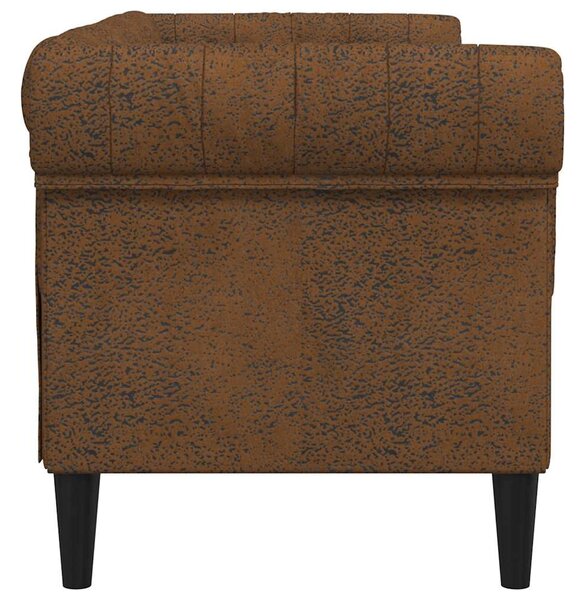 2 személyes barna szövet Chesterfield kanapé