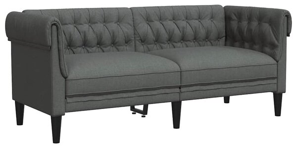 Sötétszürke 2 személyes szövet Chesterfield kanapé