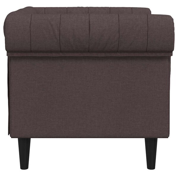 Sötétbarna szövet Chesterfield kanapé