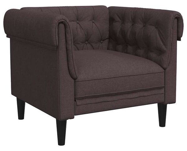 Sötétbarna szövet Chesterfield kanapé