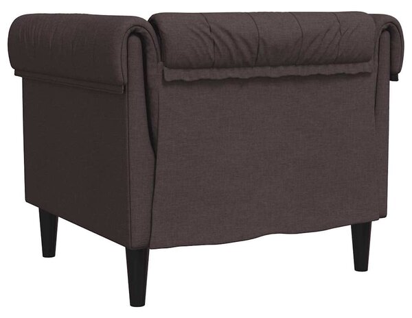 Sötétbarna szövet Chesterfield kanapé