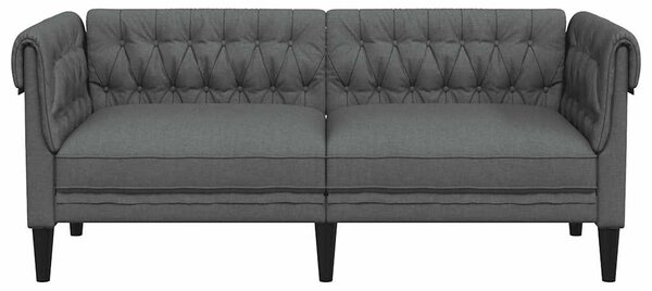 Sötétszürke 2 személyes szövet Chesterfield kanapé