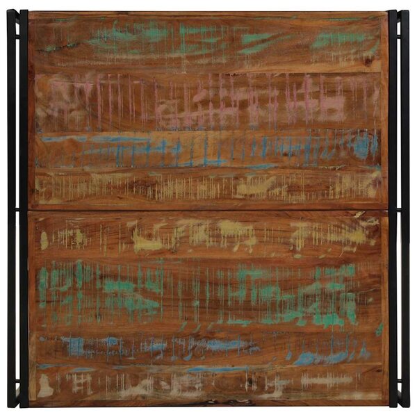 Többszínű tömör újrahasznosított fa dohányzóasztal 100x100x35cm